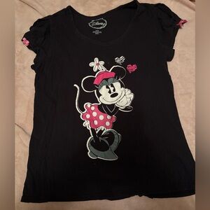 Disney Minnie Mouse Black and Pink Kids Tee